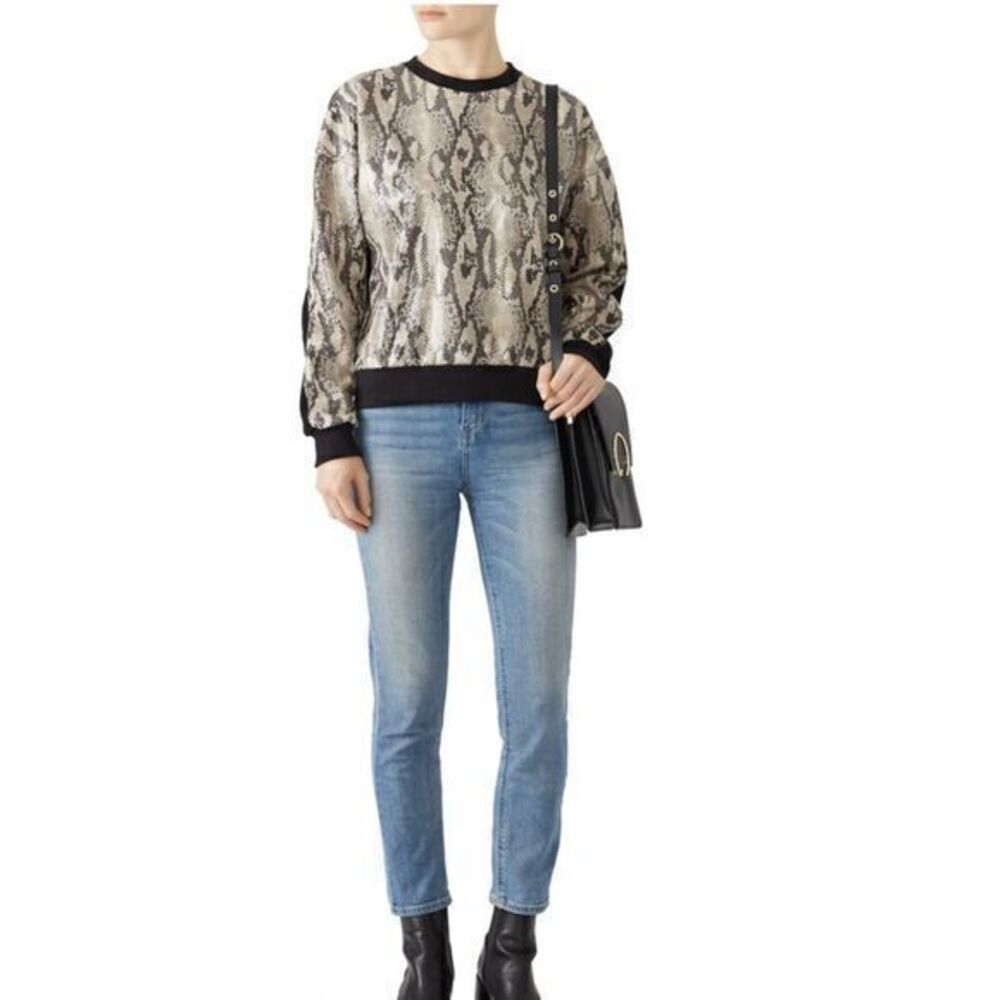 MSGM Faux Snakeskin Print Sweatshirt Blouse XS